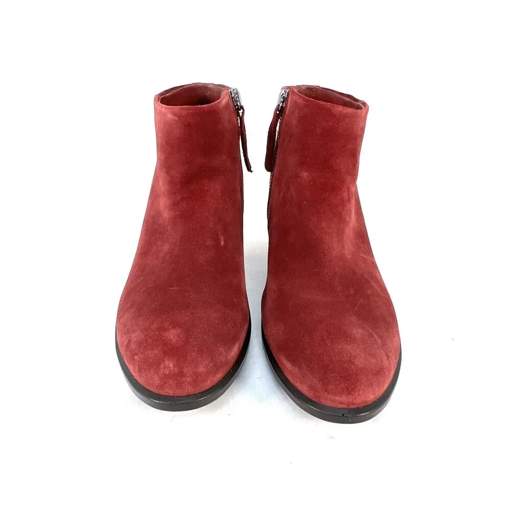 ECCO Women's Shape Western Ankle Boot Hydromax Fashion Syrah Suede EU40 US9-9.5